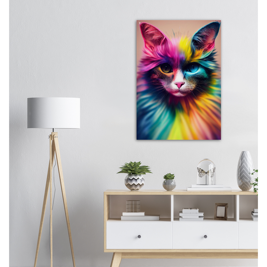 Poster - Einzigartige farbenfrohe Regenbogenkatze