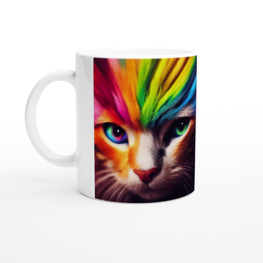 Personalisierte Tasse - Die bunte Katzen Löwin "Nala" - Personalisierte Tasse mit Katzen Motiv 