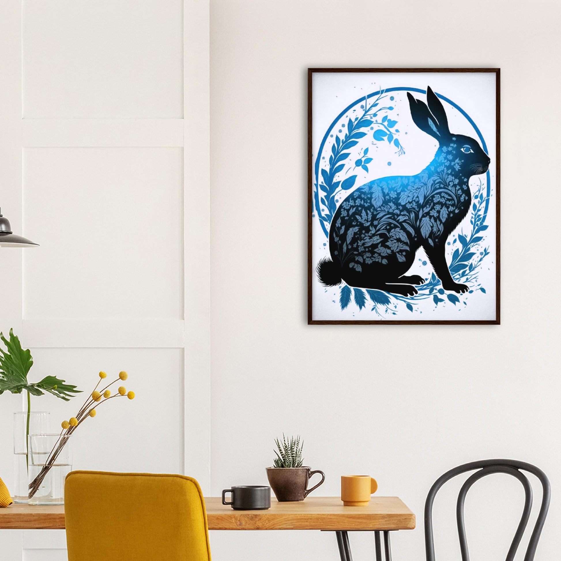 Poster mit Rahmen -  癸卯 - Water Rabbit
