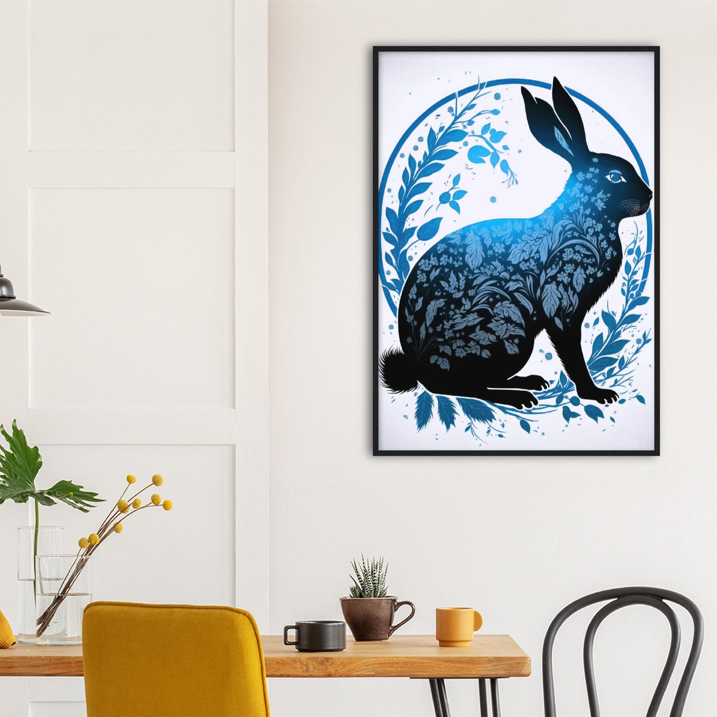 Poster mit Rahmen -  癸卯 - Water Rabbit